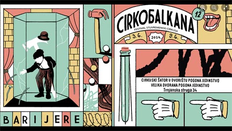 Plakat CirkoBalkane, festivala suvremenog cirkusa, Zagreb, 2024.
