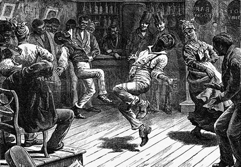 Godine 1842. Charles Dickens gledao je crnog plesača u Almac's Baru u New Yorku te pisao o njemu u putopisu American Notes (Zapisi iz Amerike). Autor ove ilustracije iz knjige je E.G. Dalziel. Kasnije je plesač identificiran kao Juba