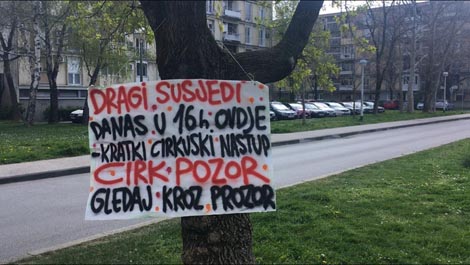 Najava izvedbe predstave za susjede