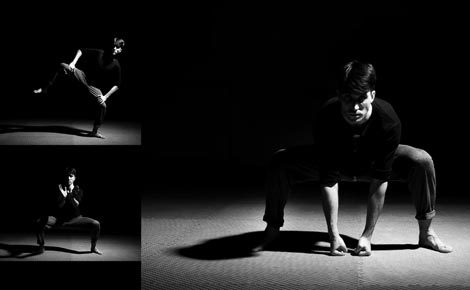 Leo Refolt, Tijelo kao glagol: Japanski budo, transkulturalne tehnike i trening za izvedbu, Klinika kreativnosti, Akademija za umjetnost i kulturu u Osijeku, Grad Đakovo, Osijek – Đakovo, 2019., foto: Luka Radek